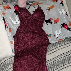Bergundy Sequin Dress 