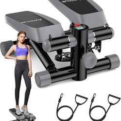 Mini Stepper with Resistance Bands, Adjustable Pedal Height, Digital Monitor, 330lbs Weight Capacity, NIB