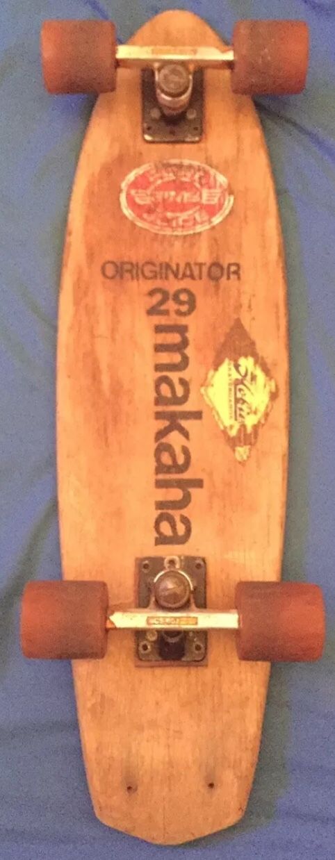 Vintage OG 1970s Makaha Originator 29 Complete Wooden Makaha Skateboard ACS 651 Trucks