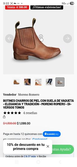 Botines charro de piel  Moreno Guerrero en buenas condiciones