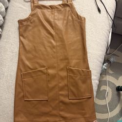 Paisley Lane PLeather Dress Brown with Cute Buckles on Straps