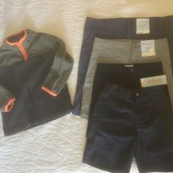 Boys' Clothing Set Bundle- Fleece Pullover & 3 Quick Dry Shorts Multicolor
