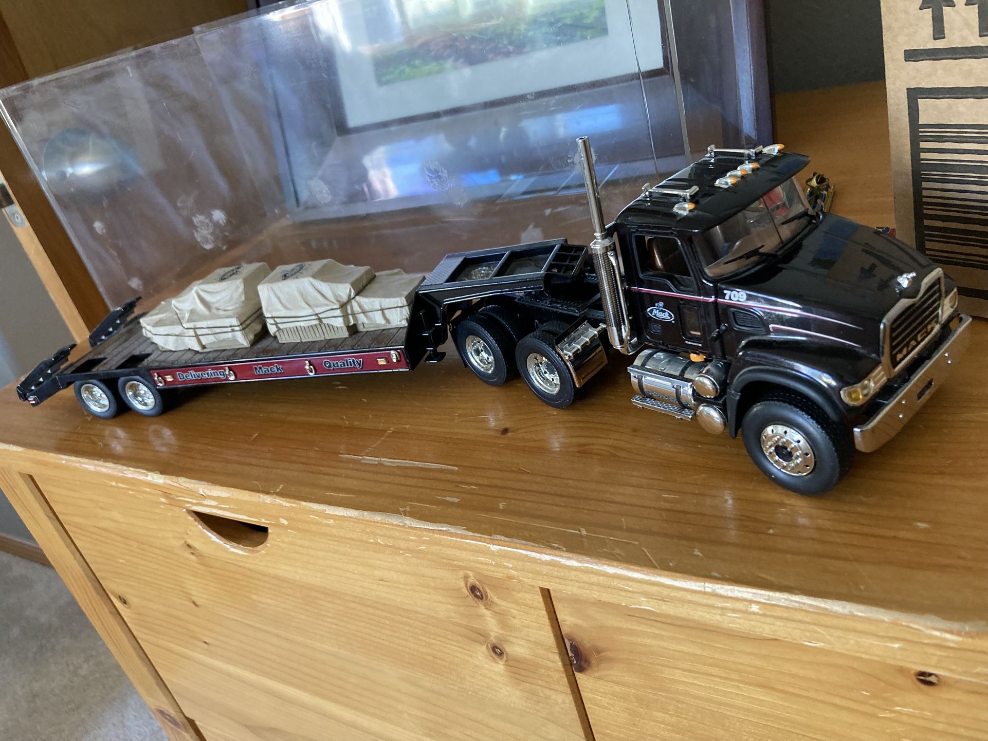 FIRST GEAR 'MACK GRANITE TRACTOR & LOWBOY TRAILER' DIE-CAST 1/34