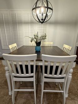 Farmhouse Dining Table with 6 Chairs