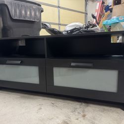 Modern Black TV Stand - $80 📏 Dimensions: 47” W x 21” H x 16.25” D
