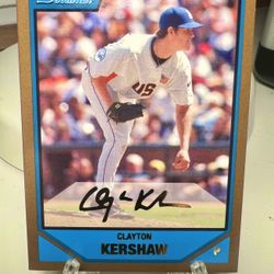 Clayton Kershaw Dodgers 2008 Rookie Bowman Gold Auto