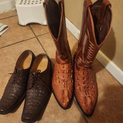 Rebalde Alligator Skin Boots Mens 10  Los Altos Alligator Shoes 9.5 "Excellent Condition " Trade PS3 Xbox or PS4