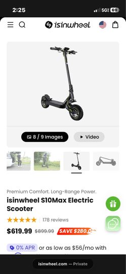 E-scooter Isinwheel s10max 1000w 28mph
