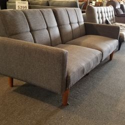 Brand New 76" x 44" Gray Fabric Futon