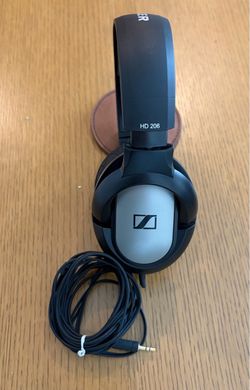 Sennheiser HD 206 Stereo Headphones Over Ear Wired 3.5mm Black Silver