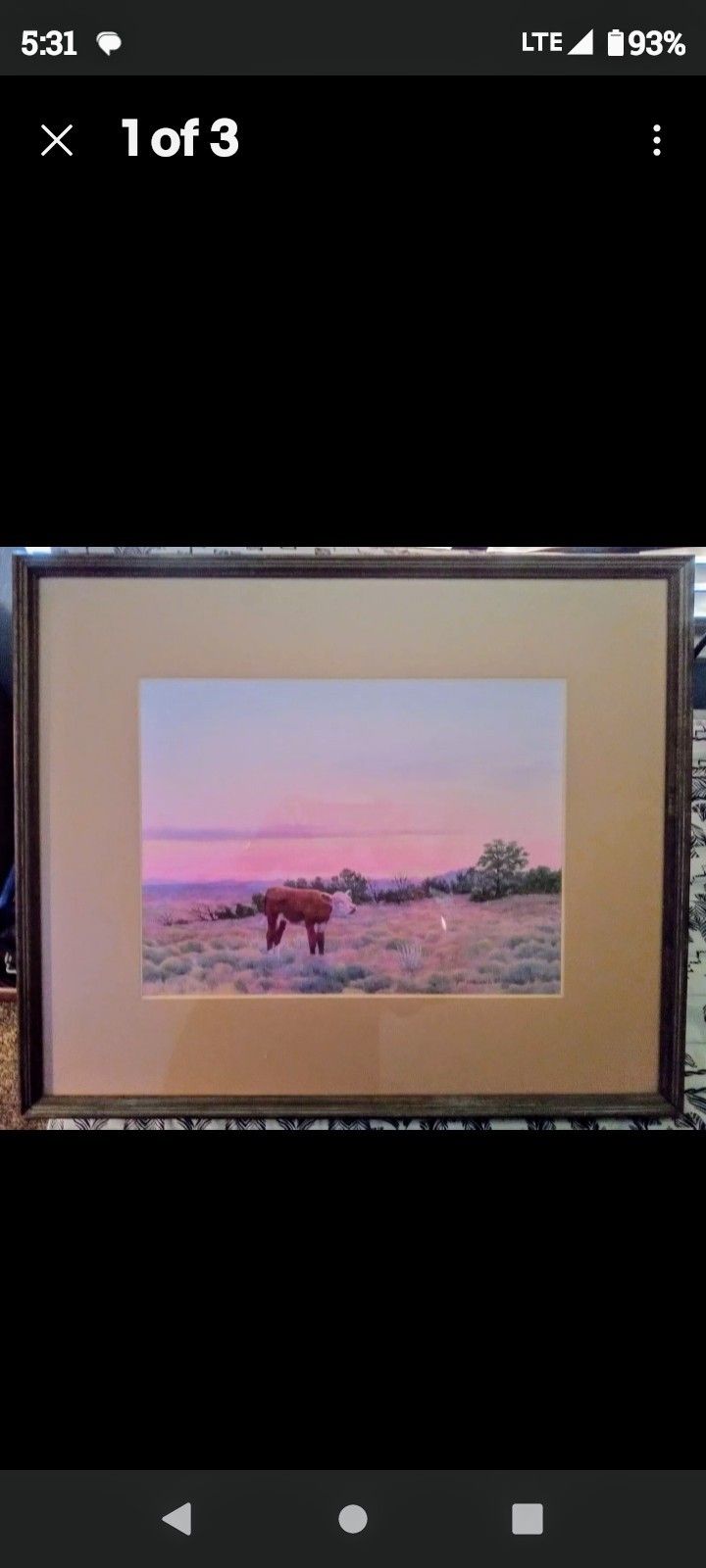 🔥 WOW! 🔥 ORIGINAL Watercolor painting by artist Tom Emburt Phillips, titled "Bawling Calf." Signed by the artist himself