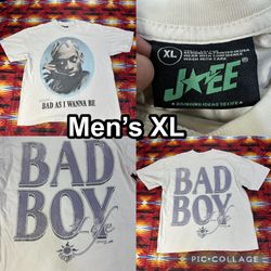 Dennis Rodman Tee X Jaee Editz Bad As I Wanna Be Men’s Size XL White T-Shirt