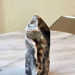 3.8" Approximately Sparkling Druzy Sphalerite Tower Quartz Crystal