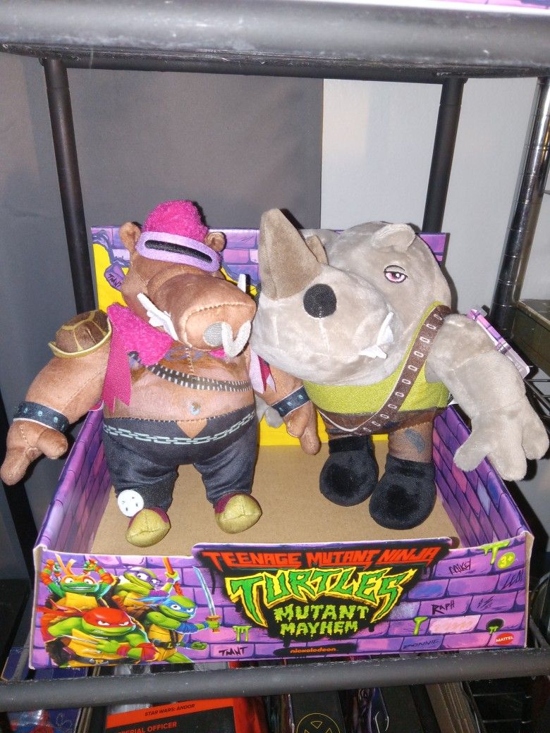 TMNT Bebop & Rocksteady Plushies(NEW WITH TAGS)