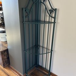 Green Metal Corner Shelf Unit
