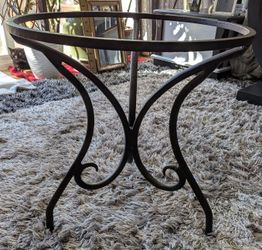 Timeless Black Wrought Iron Base Side/ End Table.