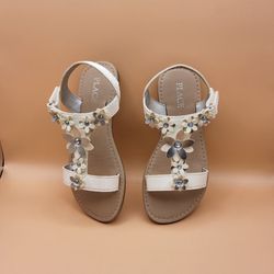 The Childrens Place White Girls Dress Sandals Sz 11 * New*