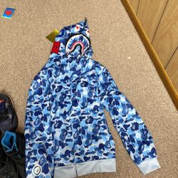 Light Blue FAKE Bape Hoodie 
