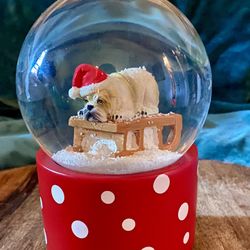 Bulldog Holiday Snow Globe