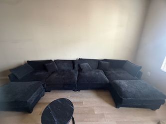 Black U-Shaped Modular Sectional