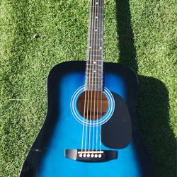 Sonart 6 String Acoustic Guitar Blue 40"