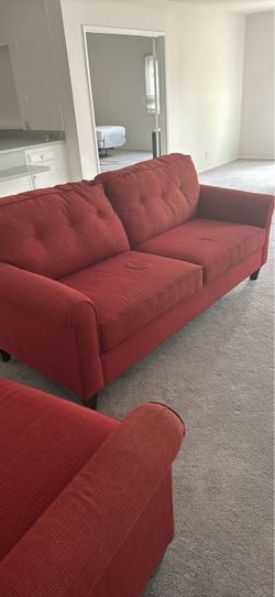 Free La-Z-Boy red sofa and loveseat