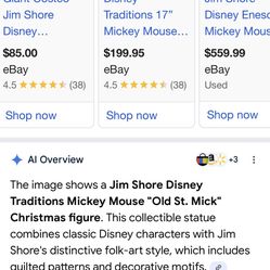 Disney Jim Shore Traditional 17” Mickey Mouse Old St Mick Christmas Figurine Greeter