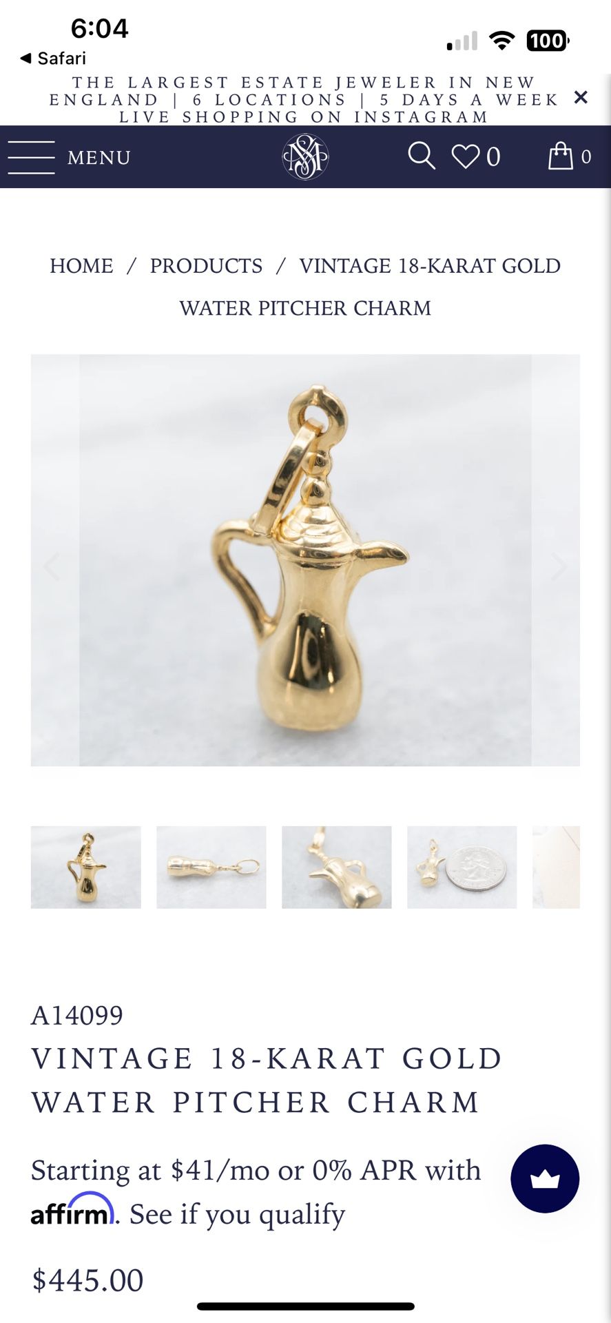 18k Gold Charm / Pendant