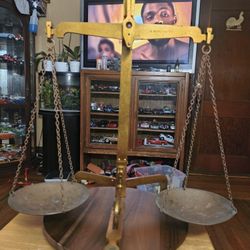 Large Antique Bronze Scale 