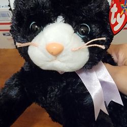Ty Beanie Buddy - Booties the Tuxedo Cat (Large Version) - Tagged