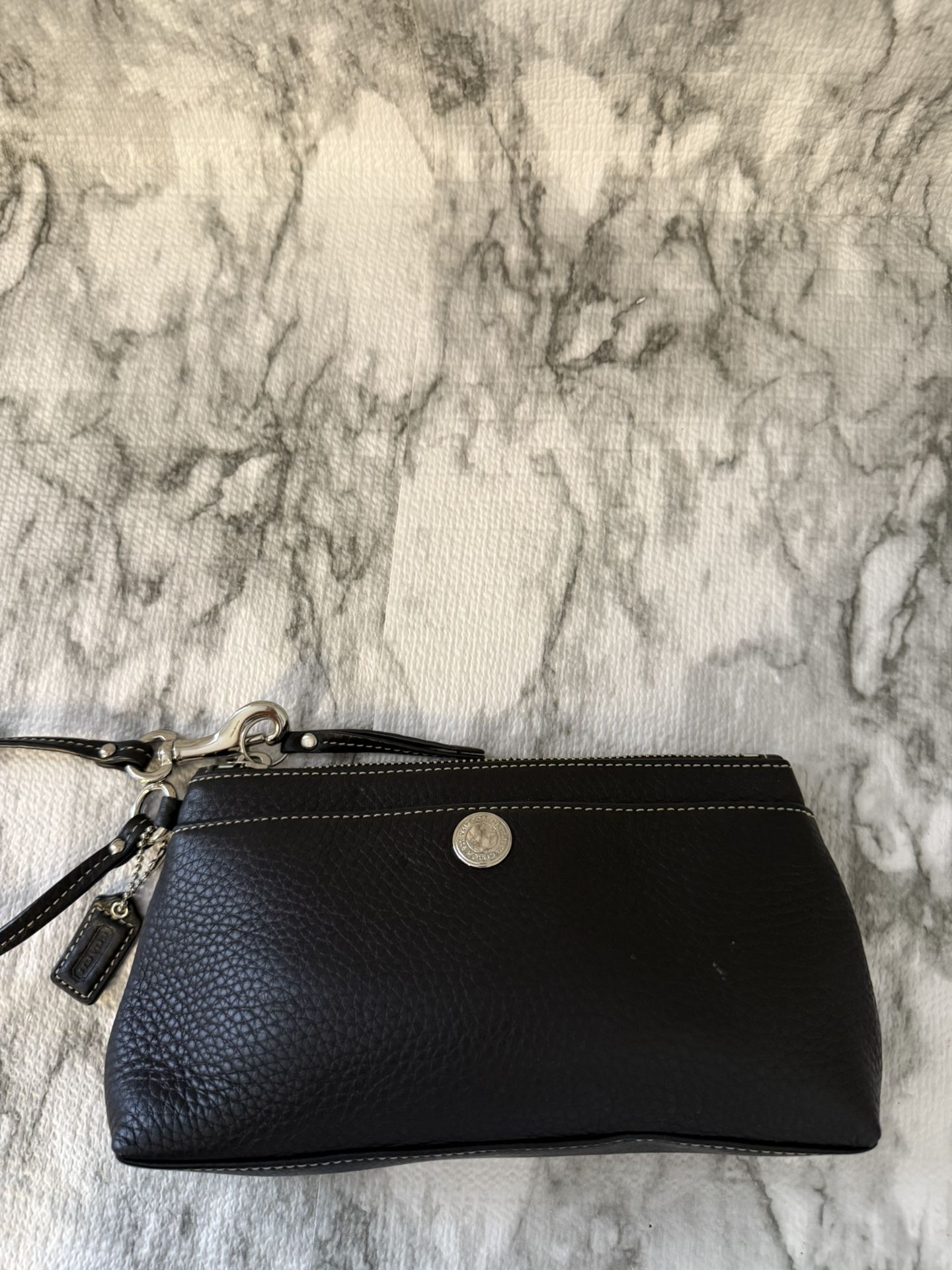 Coach Leather Wristlet- Black