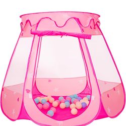 Princess Castle Girls Play Tent Pop Up Play Tent for Kids Playhouse Toys for Birthday Gift Fairy for Girls Indoor Outdoor Kids with Mat