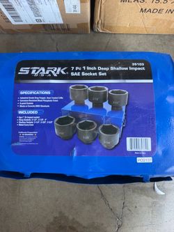 stark 5 set 1inch deep shallow impact socket