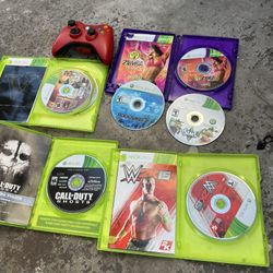Xbox 360 Controller And 7 Games 