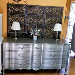 French Provincial Dresser Solid Wood Measurements On Picture PICKUP ONLY 