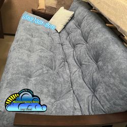 Blue Fabric Futon