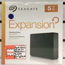 Seagate Expansion 5TB USB 3.0 Desktop External Hard Drive Brand New 