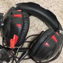 Onikuma Red And Black Headphone and Mic