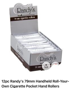 12pc Randy's 79mm Handheld Roll-Your-Own Cigarette Pocket Hand Rollers Display