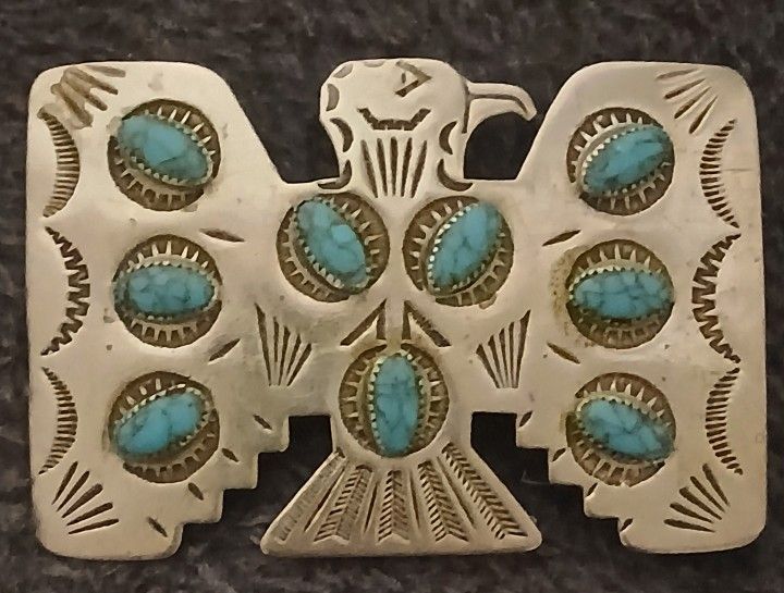 VINTAGE NAVAJO SILVER BELT BUCKEL‼️