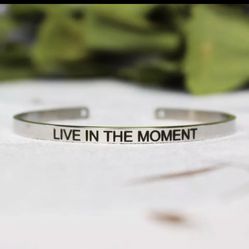 Custom Mantra Cuff Bracelet Stainless Steel 4mm Band Bangle Engraved 