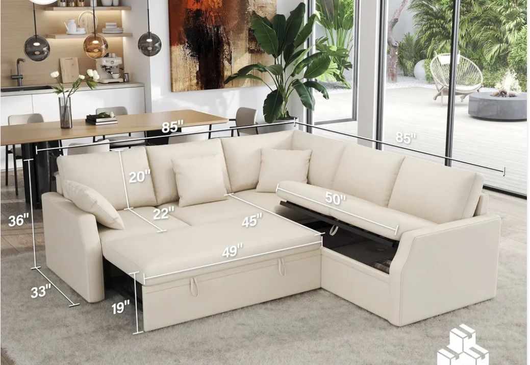  Pull Out Sofa Bed incl. 3 pillows