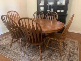 Oak dining table and 6 chairs Round or Oval