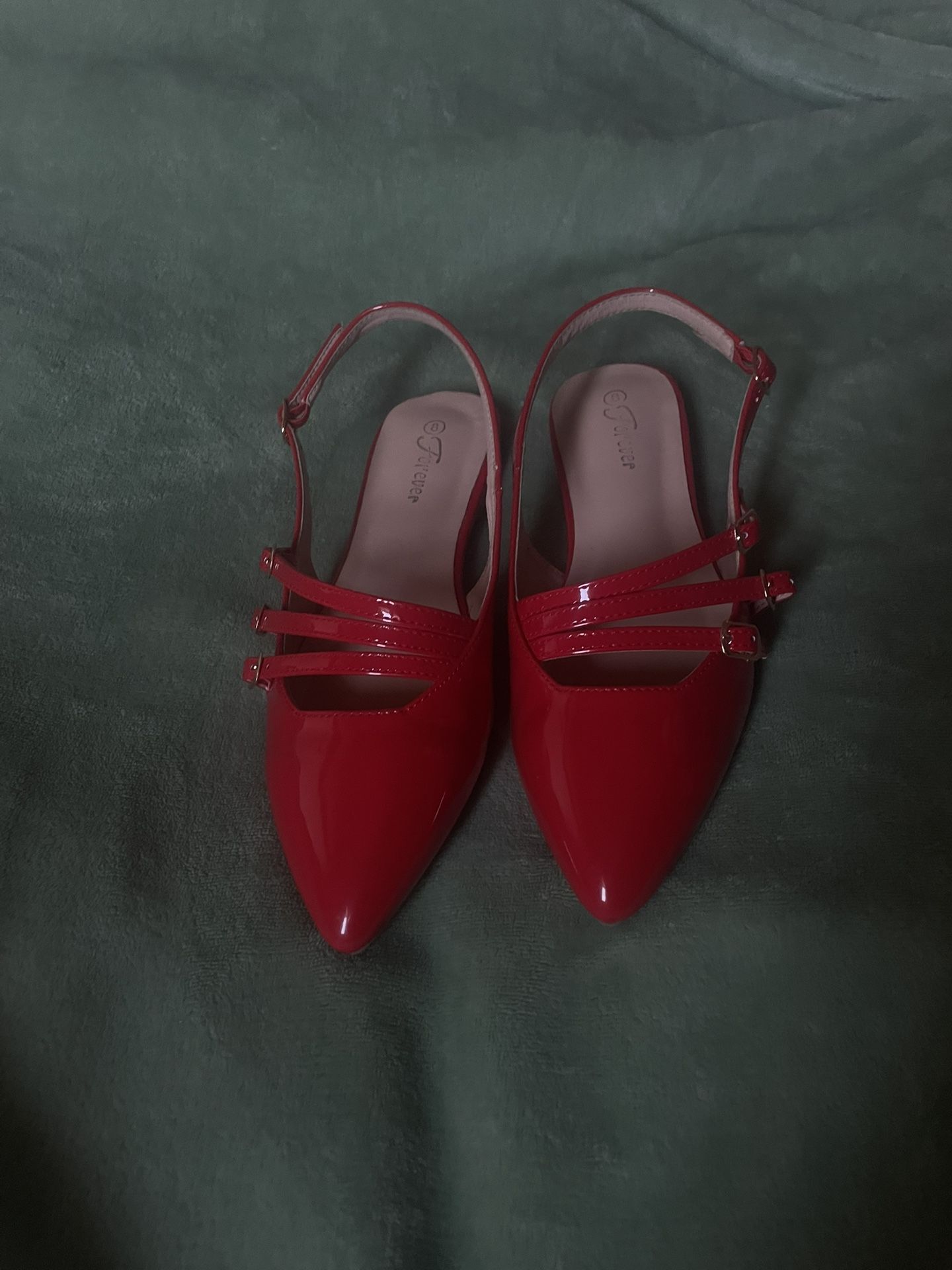 red slingback flats
