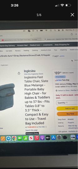 Inglesina portable table infant/toddler chair