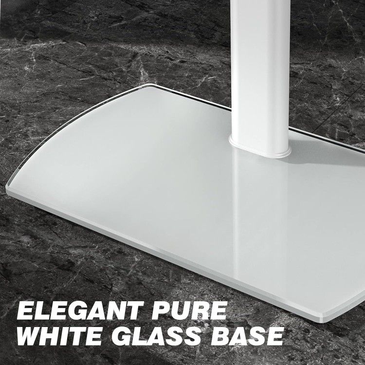 TV Floor Stand with Swivel Mount, Universal for 32 65 Inch LCD LED Flat Screens, White Height Adjustable Space Saving Corner TV Stand