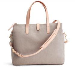 New Cuyana Canvass Leather Brass Weekender Overnight Bag Duffel Bag