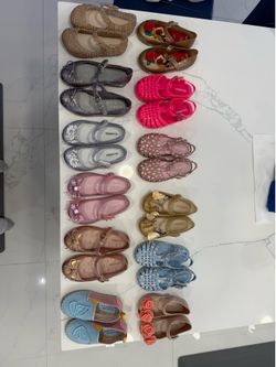 Mini Melissa Sophia Webster Girls Mary Jane Flats Multicolor Buckle Bow Glitter