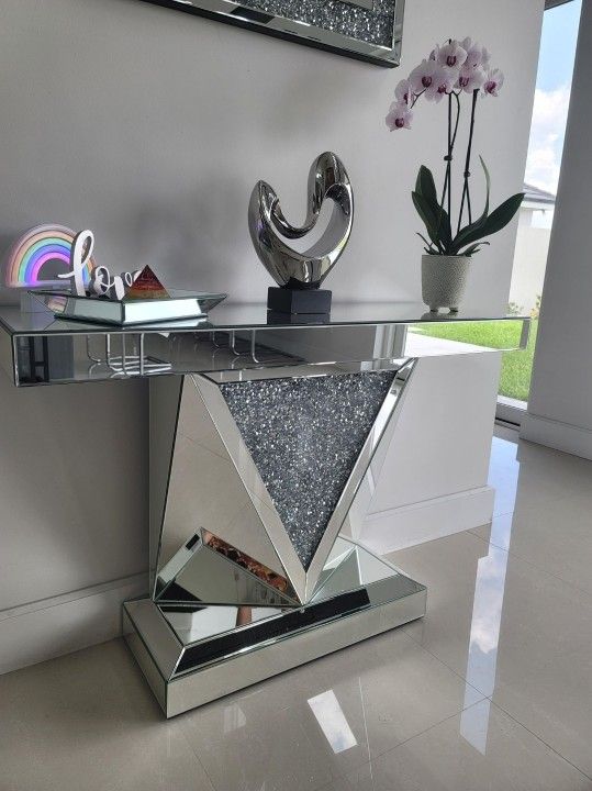 Console Table Entry Table Sofa Table Mirrored 47"