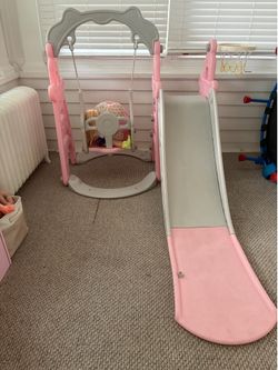 Indoor or outdoor toddler slide and swing set
